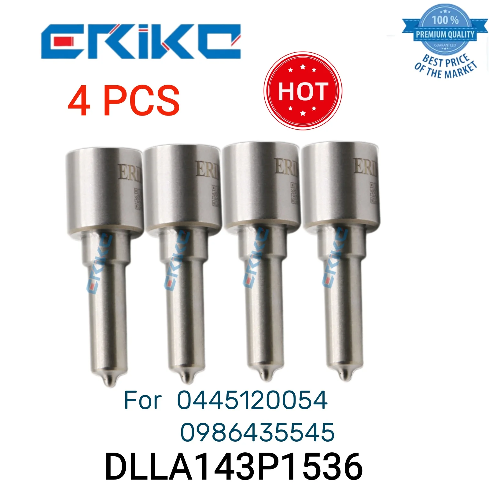 

4 PCS DLLA143P1536 0 433 171 947 Diesel Nozzle DLLA 143 P 1536 Oil Spray Nozzle DLLA 143P1536 fit for 0445120054 0986435545