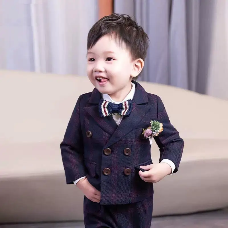 Newborn Baby Boys 1 Year Birthday Suit Kids Purple Beautiful Photograph Suit Children Formal Wedding Performance Party Dress