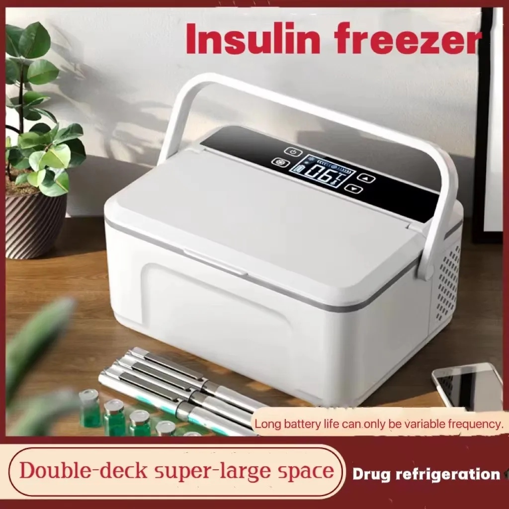 Insulin drug refrigerator LED large screen double-layer large capacity insulin refrigerator car portable constant temperature re