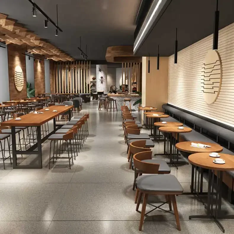 

l Factory Direct Wholesale Restaurant Furniture Retro Cafe Booth High Quality Wooden Industrial Fast Food Suppliers Booth