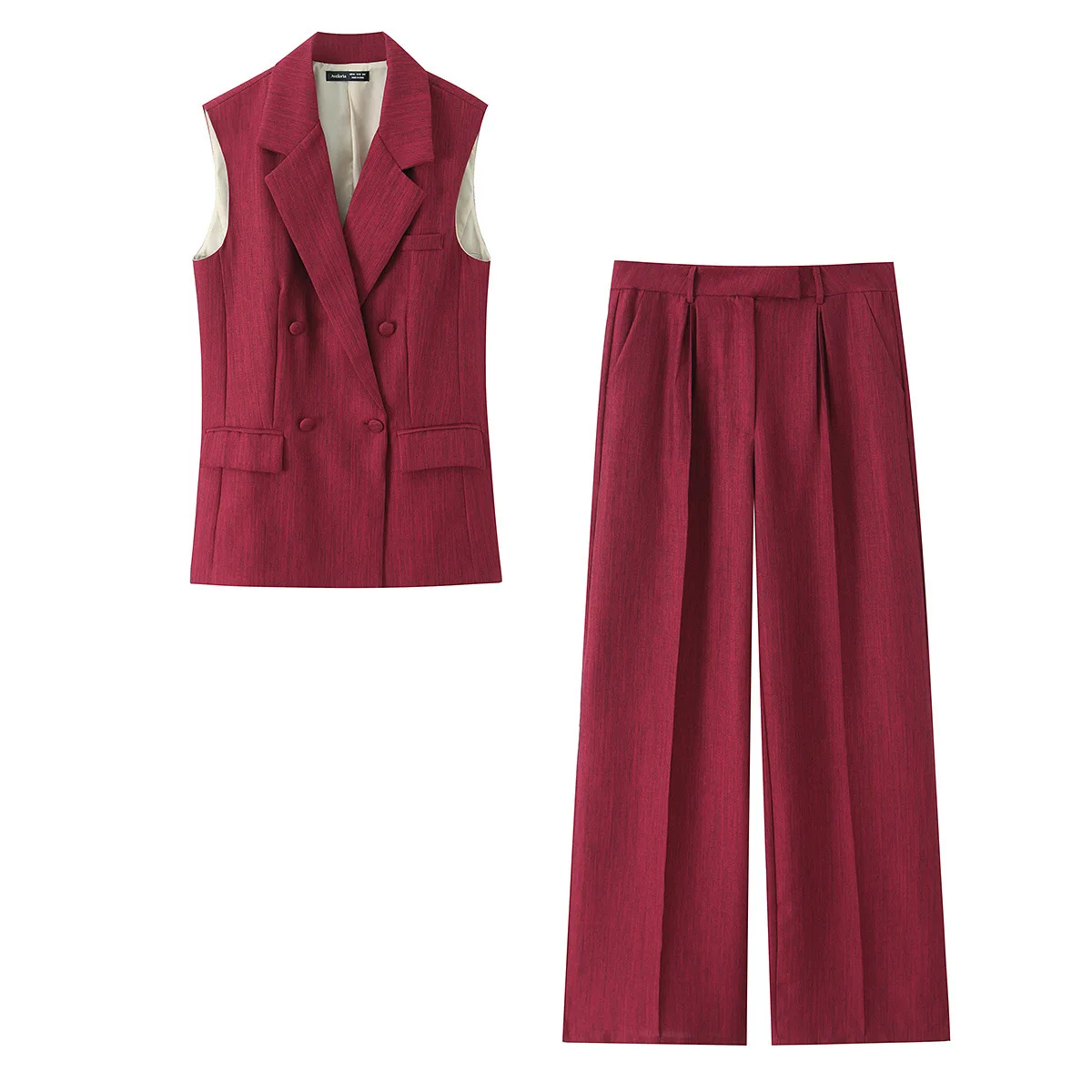 

Withered Fashionable Temperament Imitation Linen Two Tone Vest Pants Set Woman Clothes Pant Sets New Two Piece Set Women's Suit