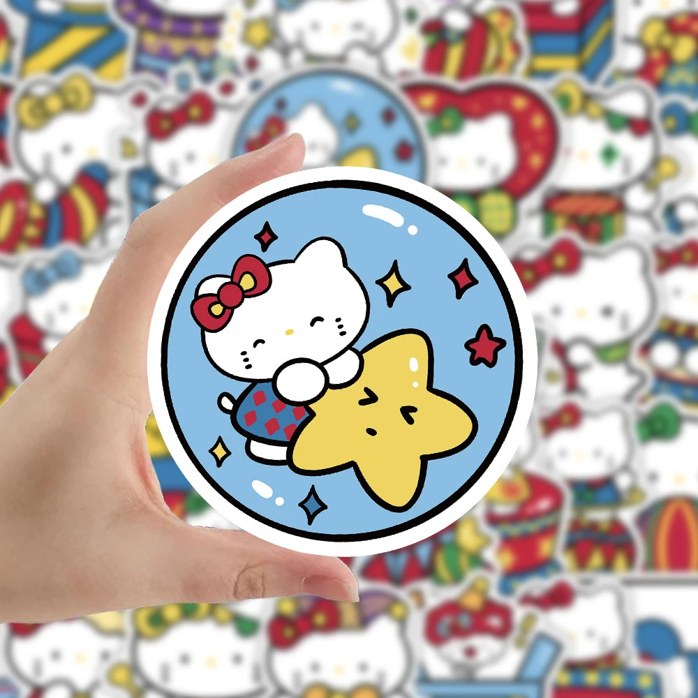 10/30/50pcs Funny Cute Circus Hello Kitty Stickers Sanrio Cartoon Kids Sticker Toy DIY Phone Case Laptop Notebook Graffiti Decal