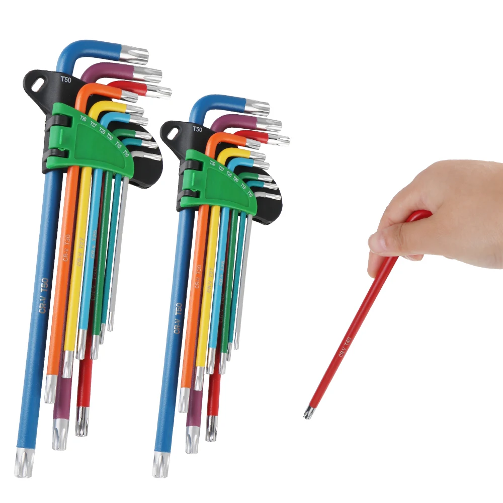 Inner Hexagonal Wrench Durable Portable 9Pcs Hex Wrench Screwdriver Set Color Non Slip Anti Rust Hexagonal Wrench Set Tool