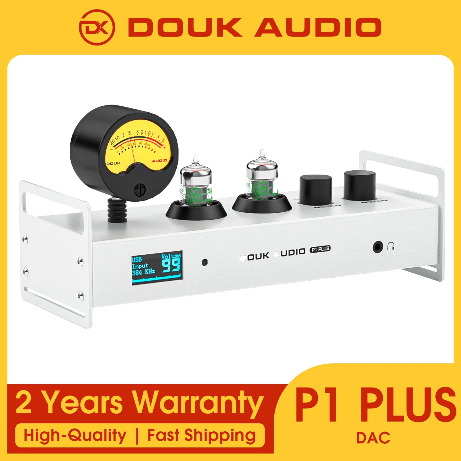 

Douk Audio P1PLUS Bluetooth Tube Preamp USB DAC Headphone Amp with VU Meter support DSD256