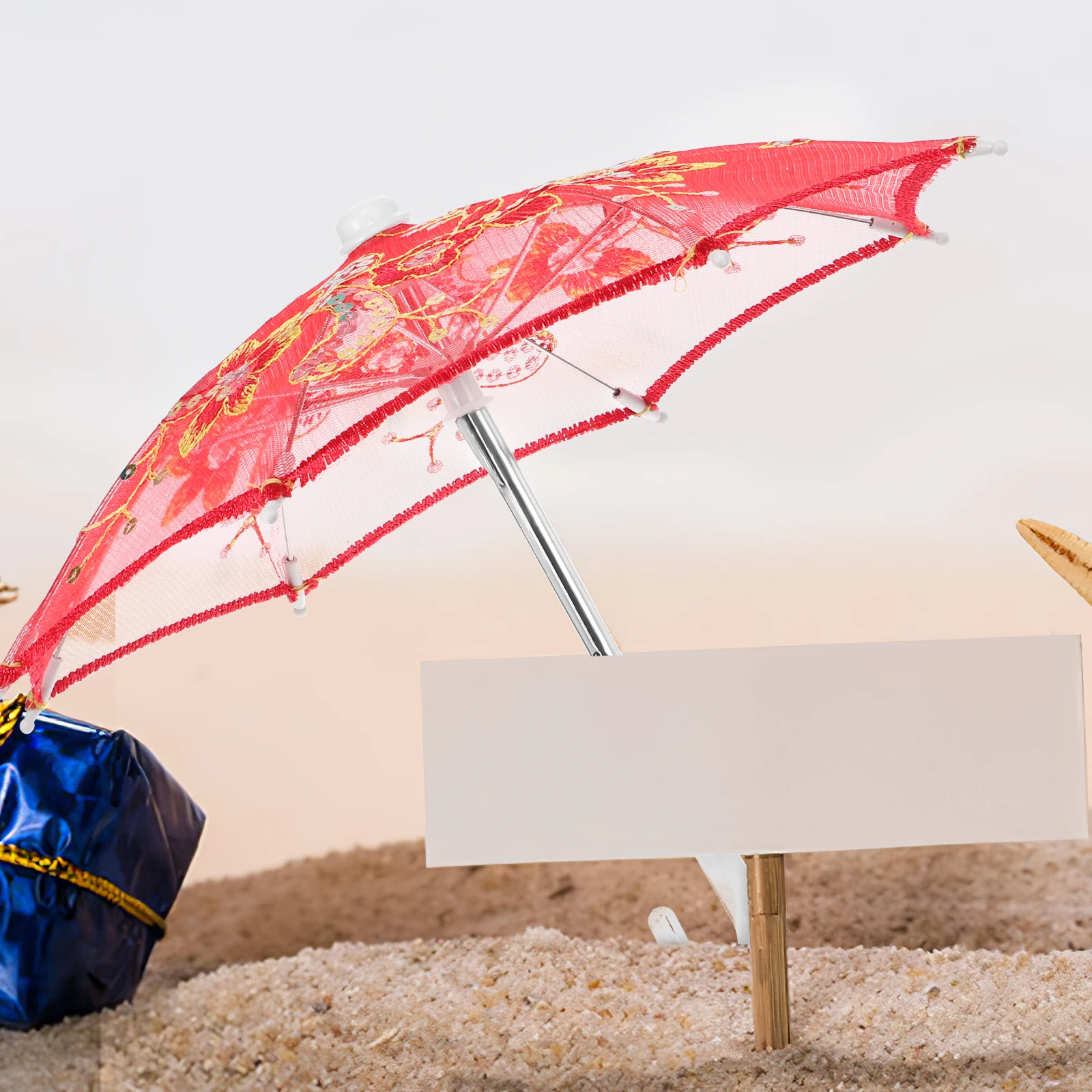

6 pcs Mini Decorative Umbrella 28x22cm Lace Parasol Vintage Tiny Umbrella for Tea Party Photo Prop Wedding Accessories