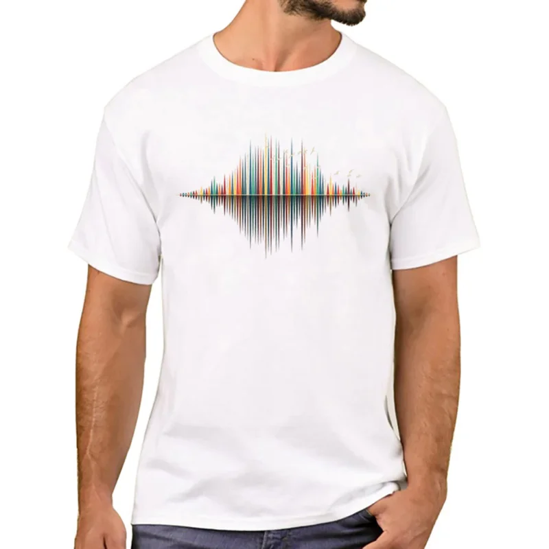 Fashion The Sounds Of Nature Men T-Shirt Music Sound Wave Printed T Shirts Short Sleeve Tshirts Boy Harajuku Tee