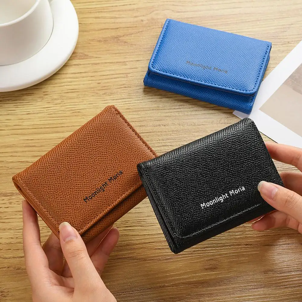 Cute Credit Card Holder Small Wallet for Men Women, Slim Coin Pocket PU Leather Compact Cash Wallet, Travel Front Pocket Wallet