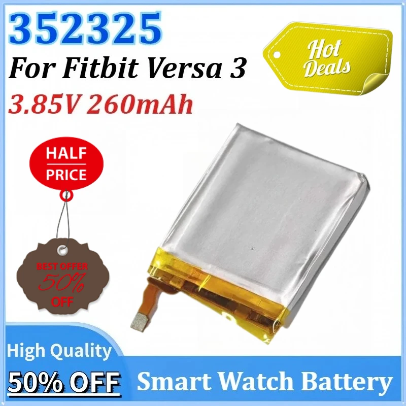

3.85V 260mAh 352325 Newly Upgraded Smart Watch Replacement Battery for Fitbit Versa 3 Digital Rechargeable Battery High Quality