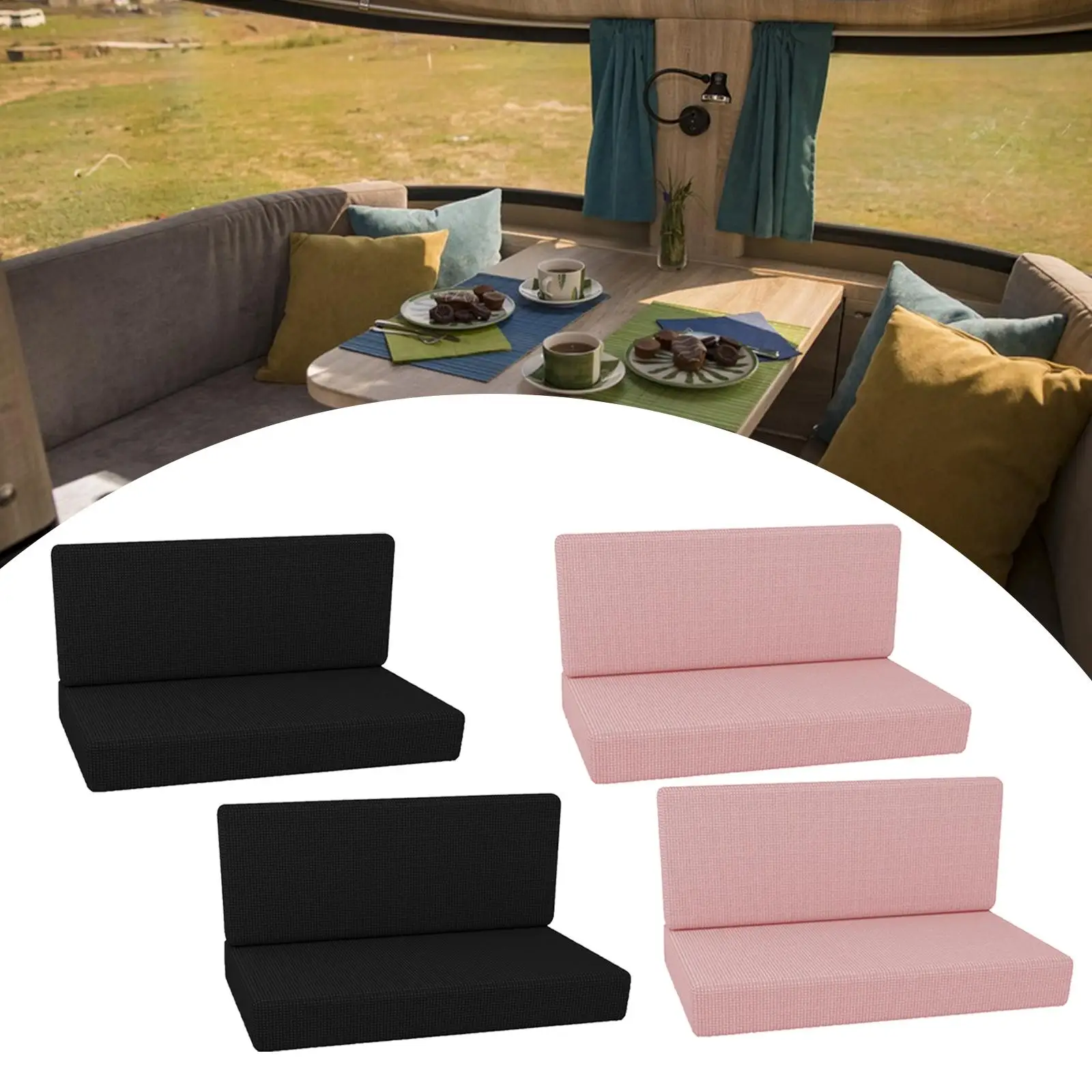

RV Dinette Cushion Covers RV Cushion Slipcovers RV Seat Covers Easily 2 Bench Cover Washable Furniture Protector