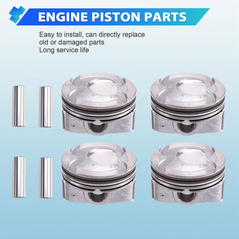 1Set/8Pcs 1.6L Engine Pistons Pin Kit 23040-2B600 For Hyundai Accent Kia Soul Rio 2012-2017 23041-2B610 23041-2B620