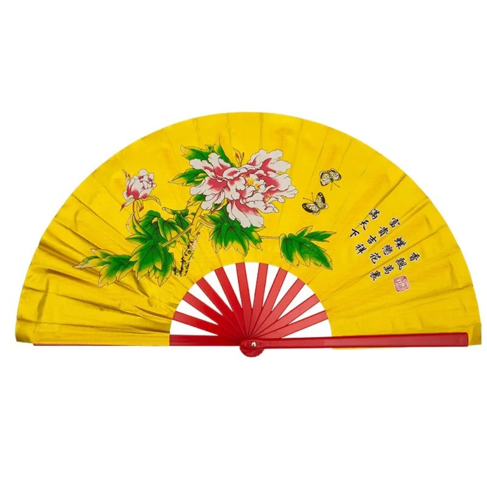 Kung Fu Tai Chi Fan 33cm Chinese Tai Chi Yoga Kung Fu Bone Dance Performance Hand Folding Stage Fan Chinoiserie Wedding Decor