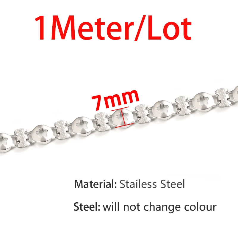 Stainless Steel Pentagram Chain For Jewelry Making Accessories DIY Bracelet Men Necklace Featured Design Watches Band Chains 1M