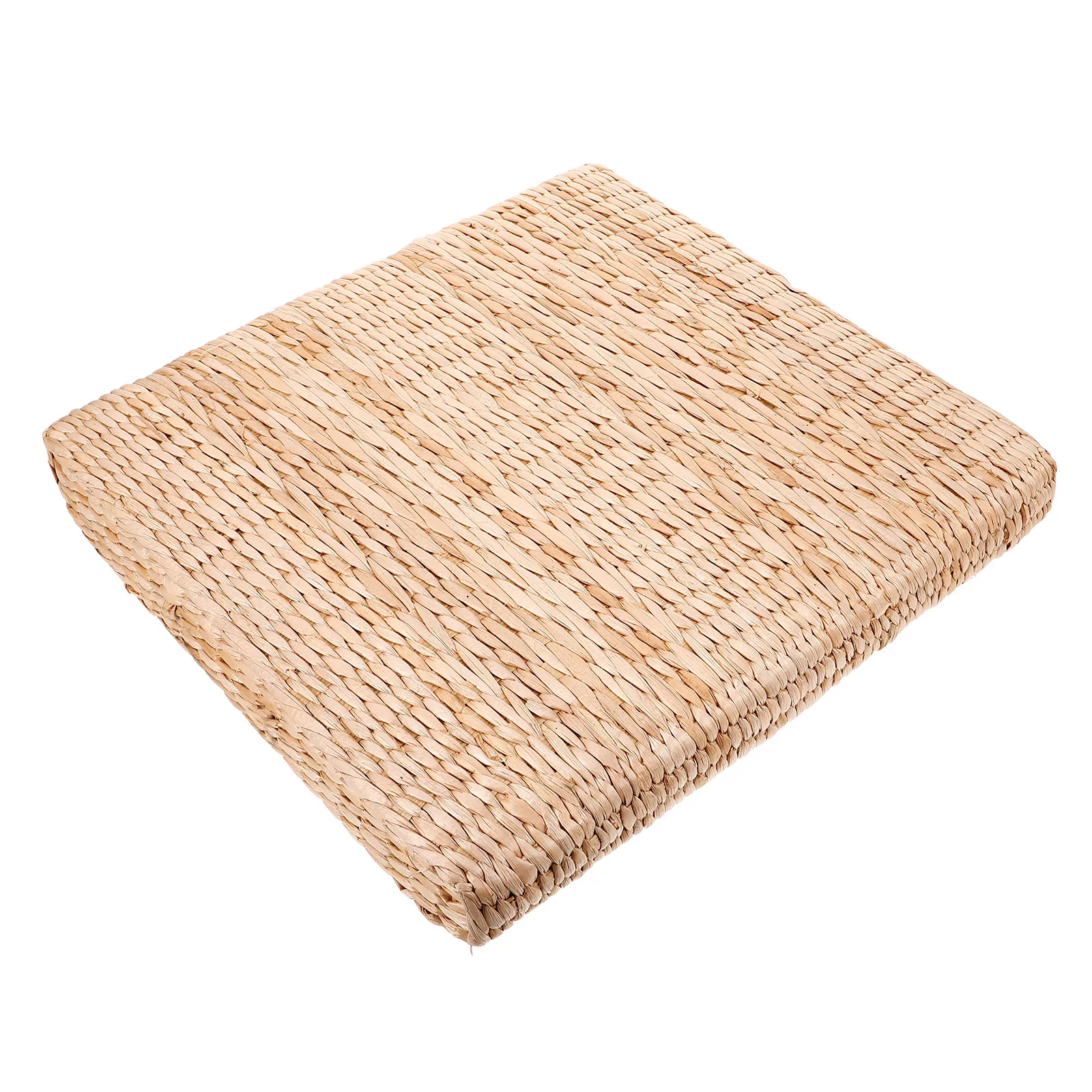 

Japanese Style Woven Floor Cushion Mat Braided Square Sitting Pillow Handmade Floor Seat Pad for Bedroom Living Room Adults