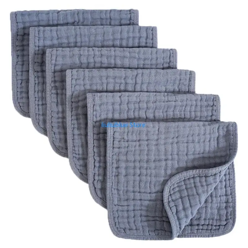 6 قطع مناشف لعاب الأطفال ناعمة ماصة للتجشؤ 6 طبقات للاستحمام والتجشؤ 62CF #4