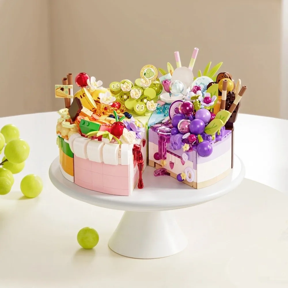 الحلوى نمط اللبنات البلاستيك الحلو كعكة نموذج DIY تجميع لعبة لعبة تعليمية بناء لعبة الطوب للأطفال
