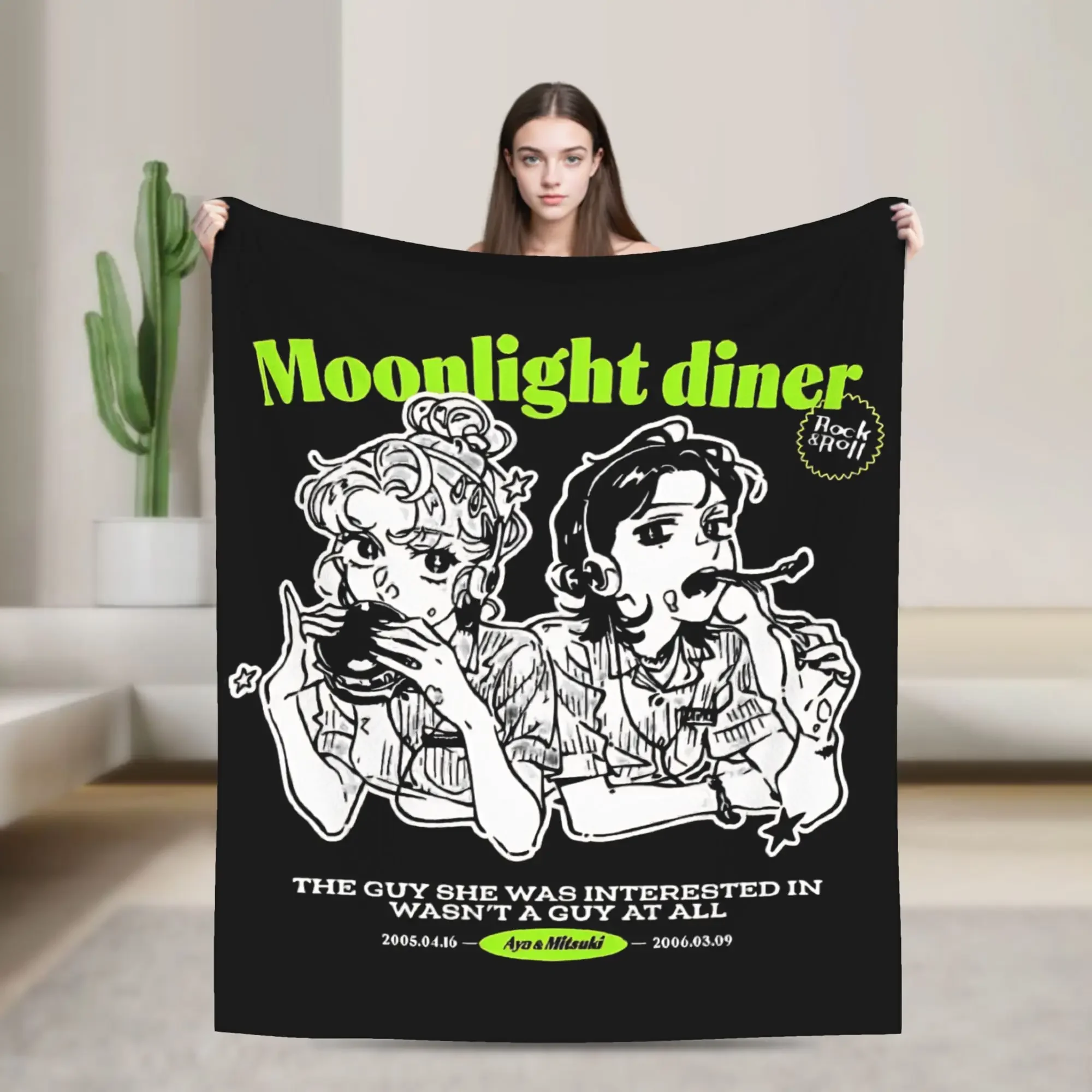 He Guy She Was Interested in Wasnt a Guy at All Manga Fleece Throw Blanket for Sofa Travel Quilt  Breathable Lightweight