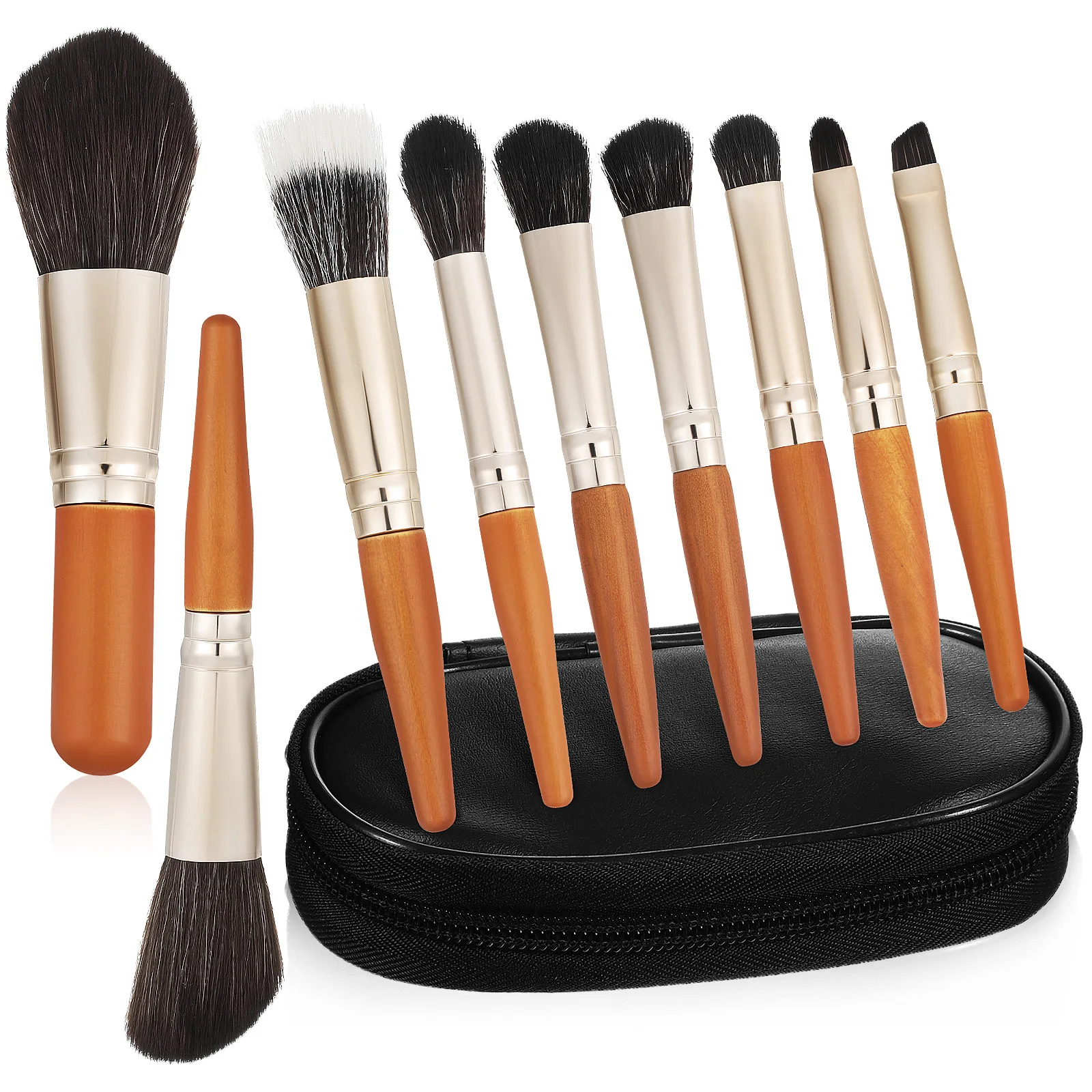 Ensemble de pinceaux pour le visage, Kit de maquillage de voyage lisse et soyeux pour débutants professionnels, poudre de Contour, bronzant, outils pour Blush, 9 pièces