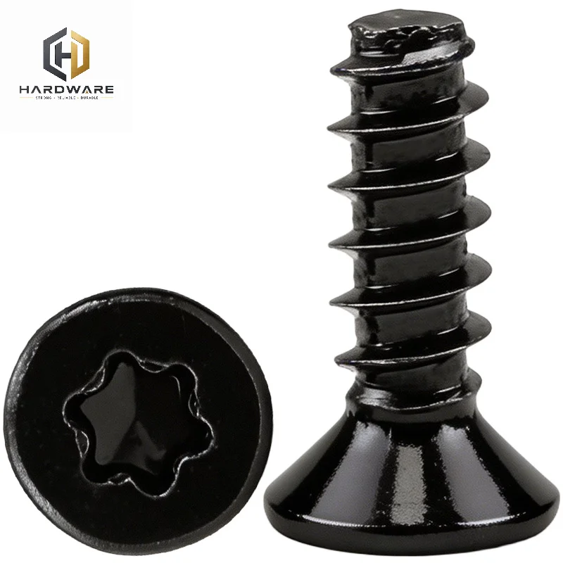 Hardened carbon steel black KB countersunk Torx self-tapping screw M2/M3
