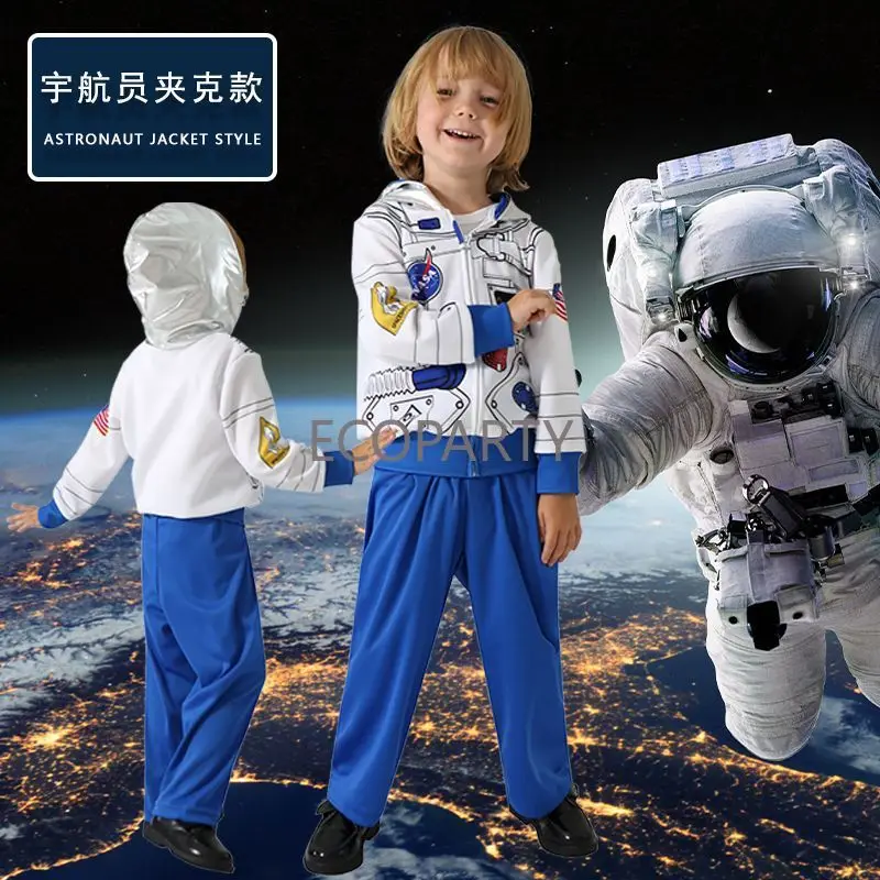 Kinder Professionele Spel Astronaut Cosplay Ruimtepak Jas Kostuum Voor Kid Boy Halloween Astronaut Deguisements Dessous