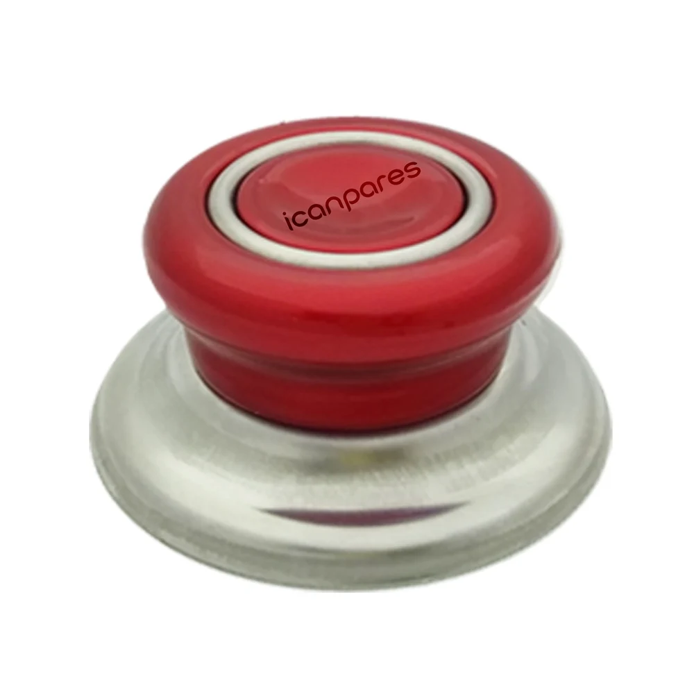 Tutup Kaca Panci Sahan Pan Universal dengan Penutup Lubang Uap 32 Cm dan Baki Pegangan Merah