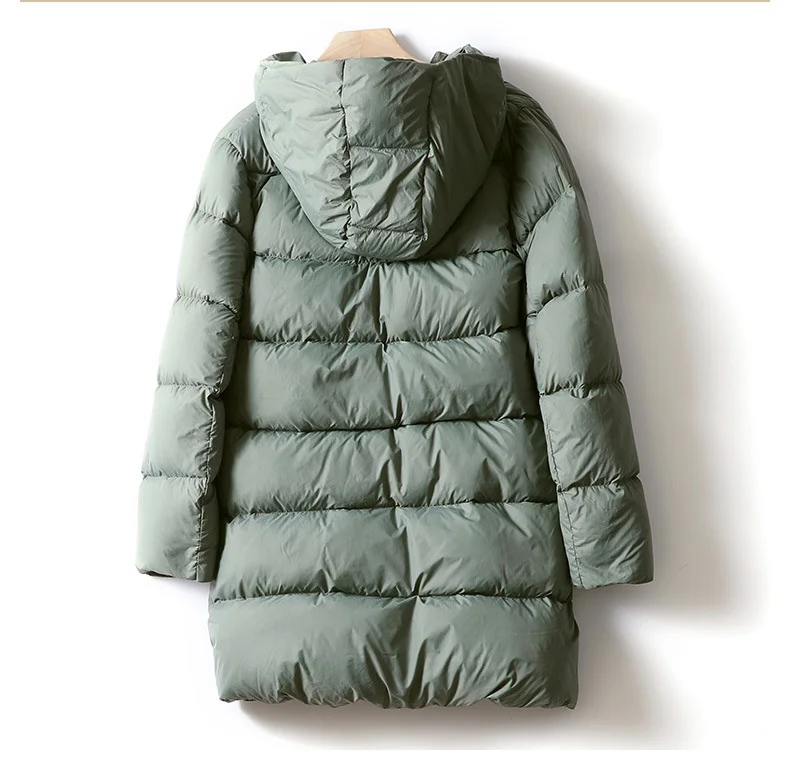 Schinteon Women Ultralight White Duck Down Jacket with Hood 2026 New Autumn Winter Warm Casual Outwear Solid Color Simple Coat