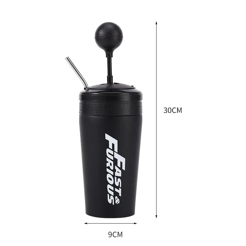 Fast X Gear Shift Cup 304 Stainless Steel Vacuum Cup Fast and Furious 10 Portable Straw Cup Thermos Bottle