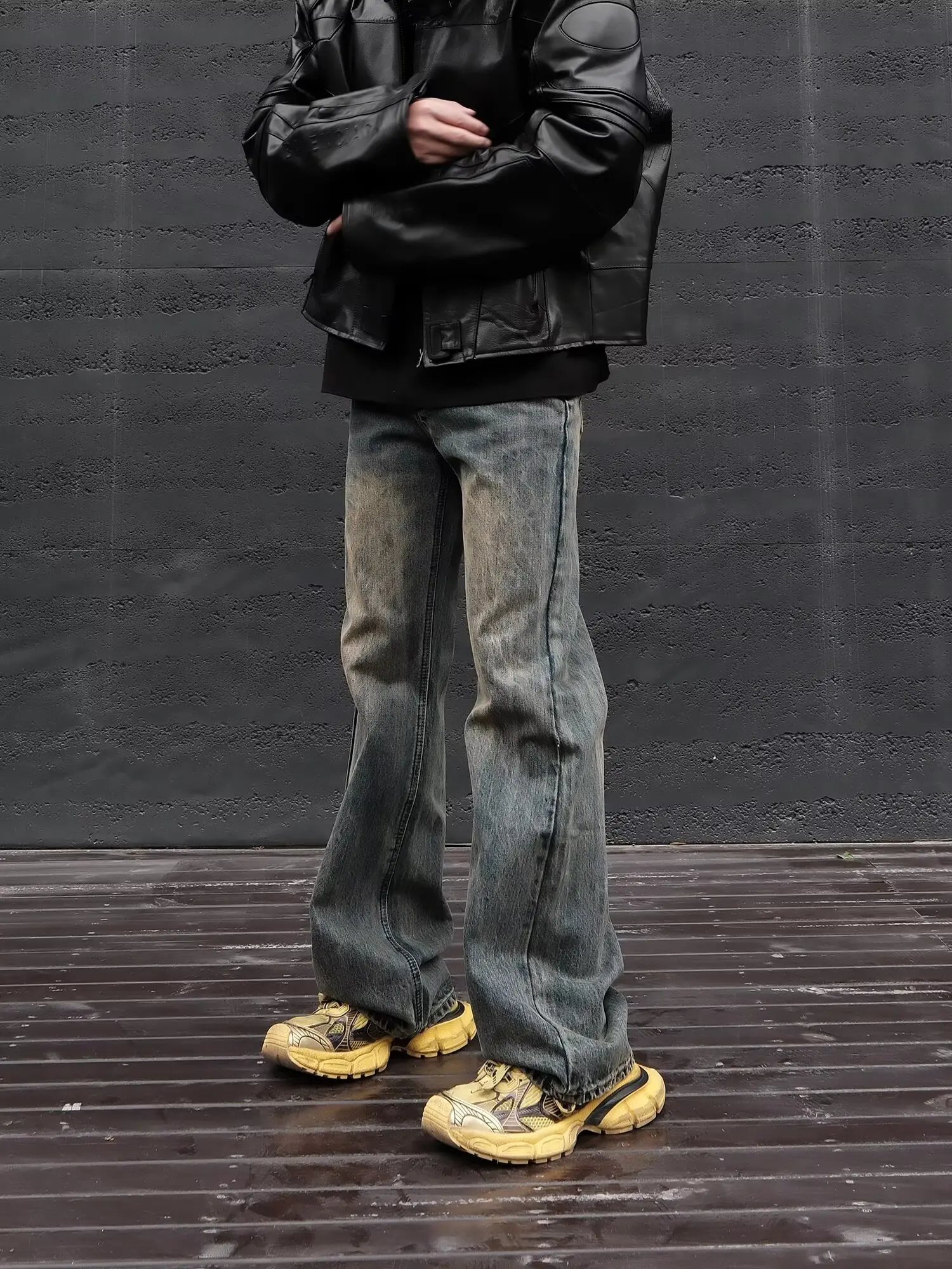 

Мужские джинсы в стиле ретро-американский кэжуал, широкие штанины, прямой крой, износостойкие, для молодежи, повседневные, стройнящие фигуру