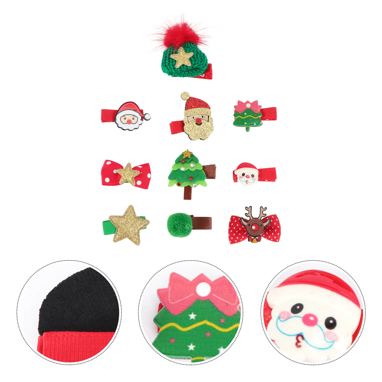 

10 Pcs Christmas Hair Clips Lovely Baby Hairpin Barrettes Kids Headdress Girl Accessory Adorable Cartoon