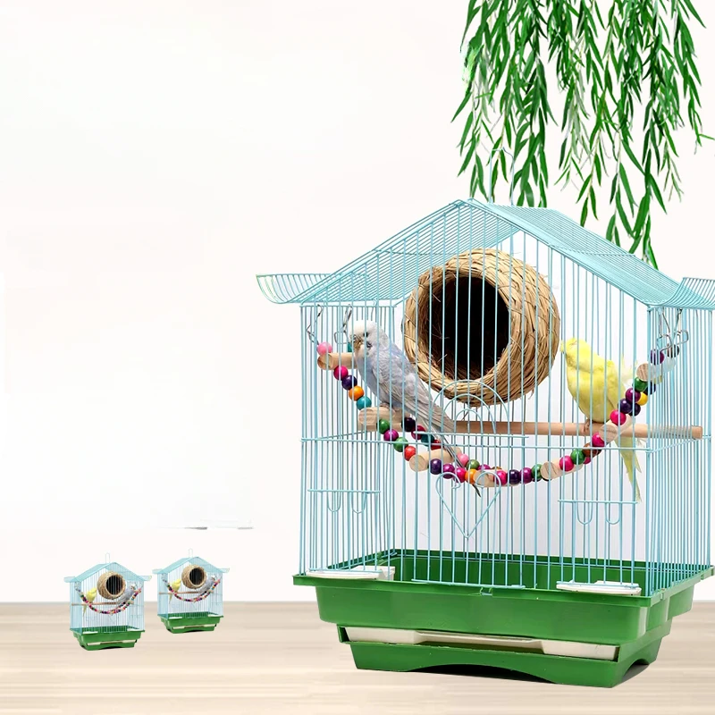 Large Villa Metal Bird Cages Luxury Decoration Portable Carrier Bird Cages Canary Budgie Park Vogelhaus Pet Products WZ50BC