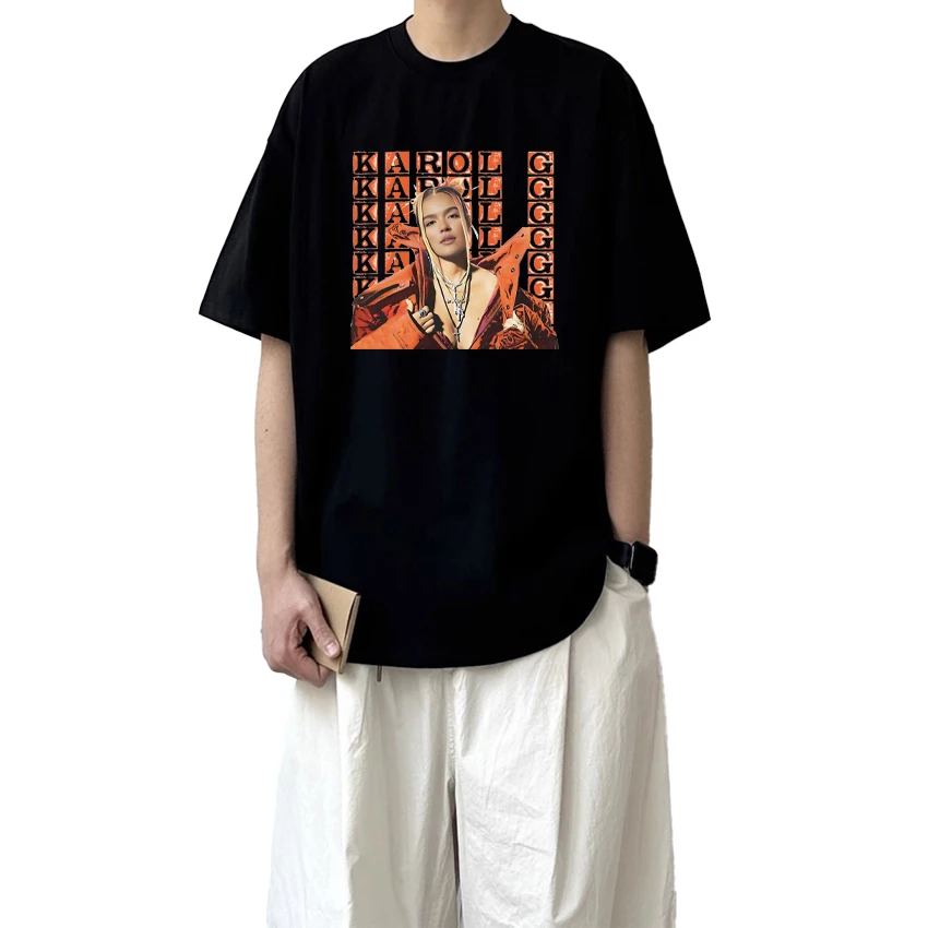 

Hot sale Fashion Karol G Loose t-shirt vintage Style Summer Crew Neck 100% Cotton Men Women short sleeve Tee shirt Unisex Top