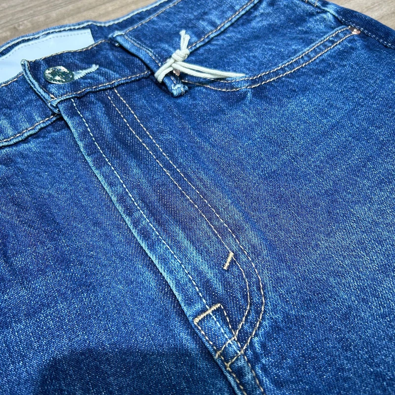 Dave&Di Summer Denim Shorts Women Minimalist Women's Denim Bermuda High Waisted Washed Blue Denim Shorts For Women