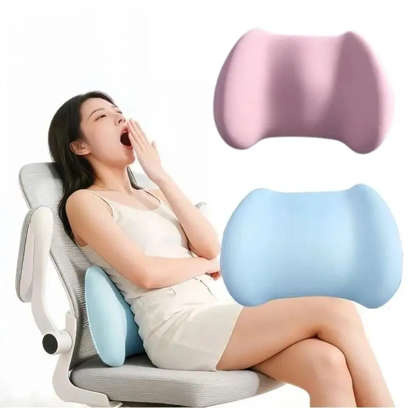 1Pcs Ergonomic Memory Foam Lumbar Support Pillow Soft Cozy Bed Waist Relief Pad Sleeping Back Rest Cushion