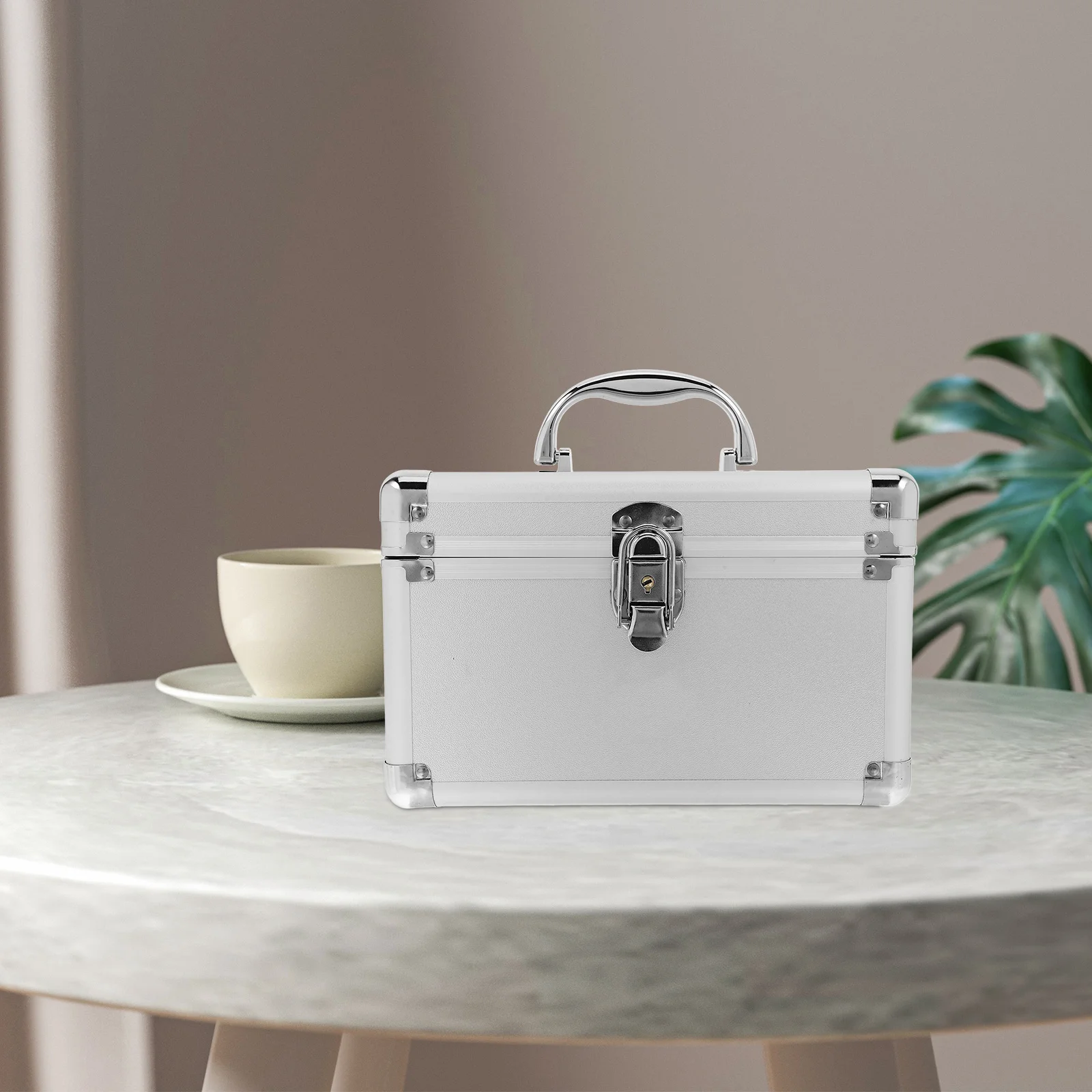 صندوق تخزين الأدوية المحمول المصنوع من سبائك الألومنيوم بطبقة مزدوجة وسعة كبيرة ومقبض منظم الأدوية #3