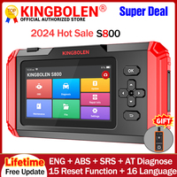 KINGBOLEN S800 5 inch Car Diagnostic Tools ABS SRS ECM TCM 4 systems 15 Resets IMMO DPF TPMS Lifetime Free All OBD2 Scanner