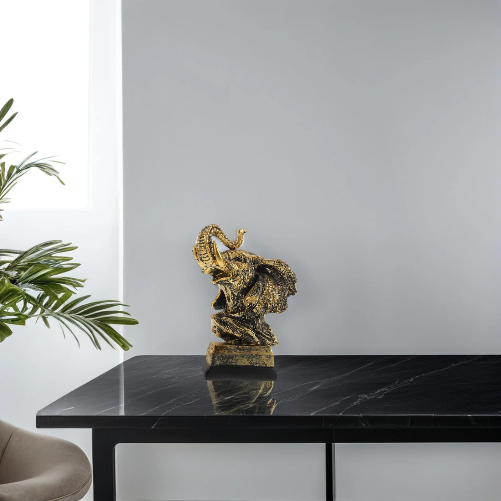 

Lucky Wisdom Symbol Resin Elephant Sculpture Modern Minimalist Decor Figurine Decorative Ornaments Elephant Ornament Resin Craft