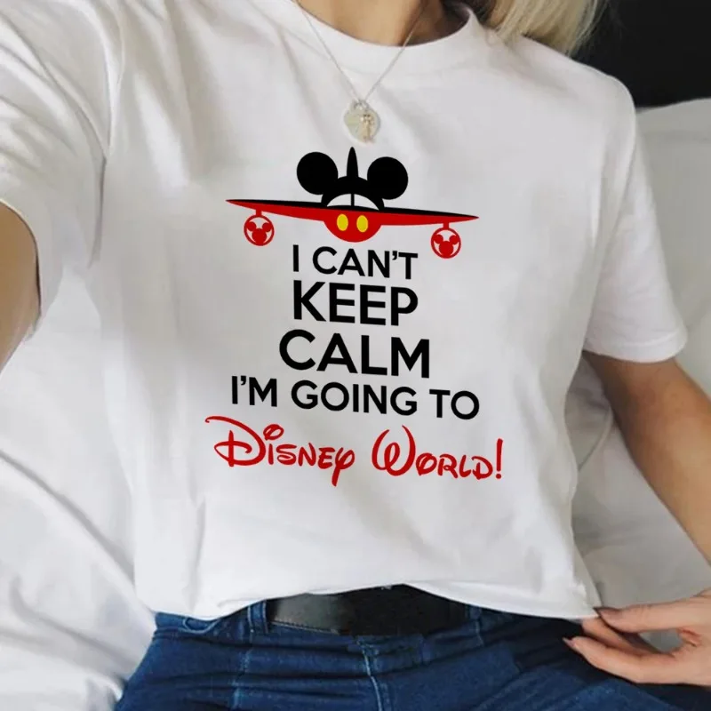 Disney Cotton T-shirt Women's Paris Summer Oversized Mickey Harajuku Short Sleeve Tops Y2K French Fashion Women's Shirt