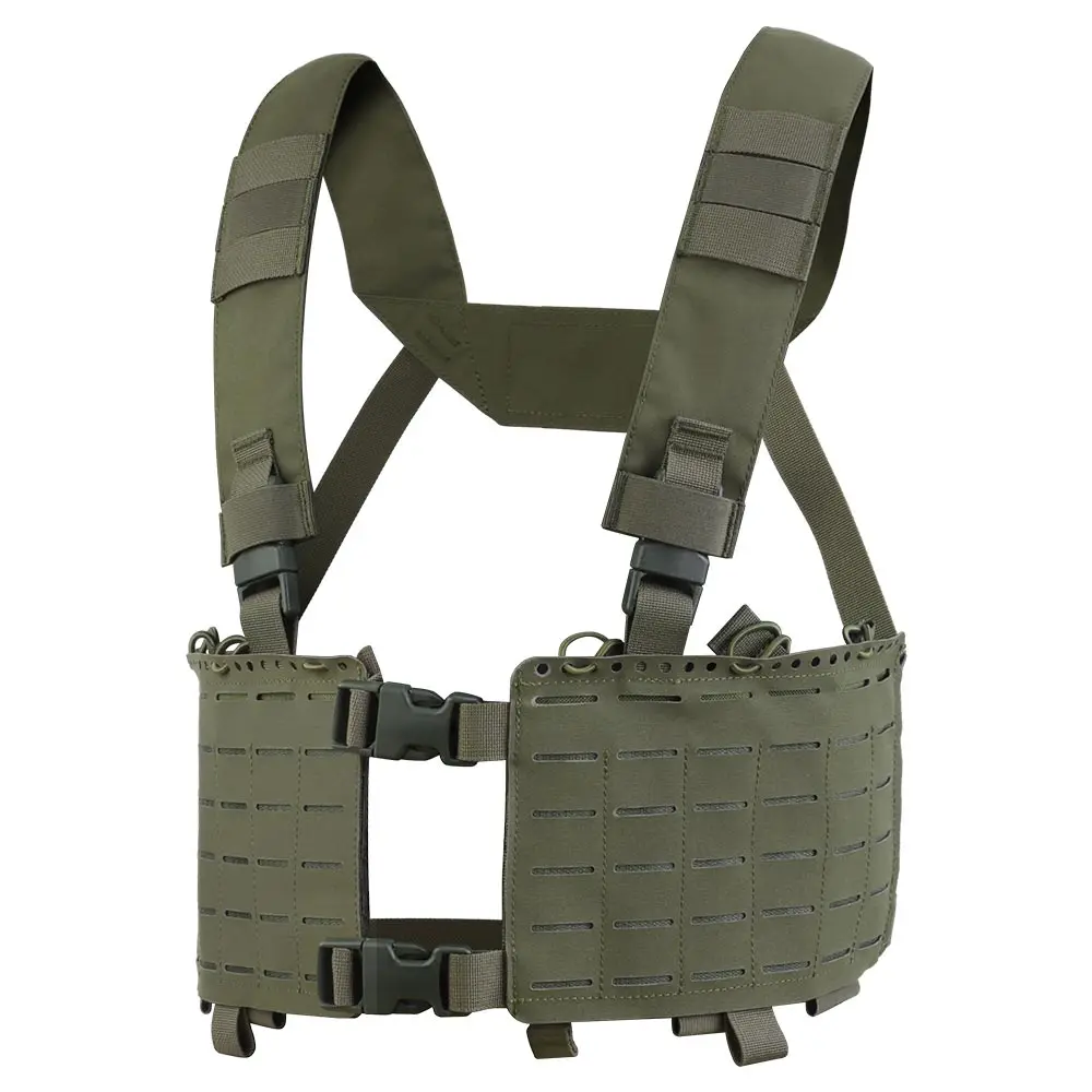 

Tactical Chest Rig Laser Cut Molle System Military Hunting Vest Split Front Chest Rig Magazine Pouch Holster Airsoft Gear