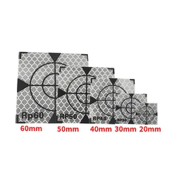 100 pz dimensioni 60x60mm 20 30 40 50 mm foglio riflettore per stazione totale rilievo geografia foglio triangolo bianco adesivo riflettente