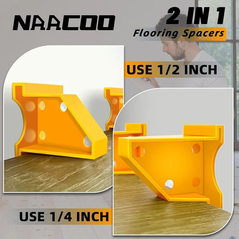 

2 in 1 Flooring Spacers 20 Pieces Laminate Floor Tools Floor Spacers for the Inches Wood Floor Installation Shims tools