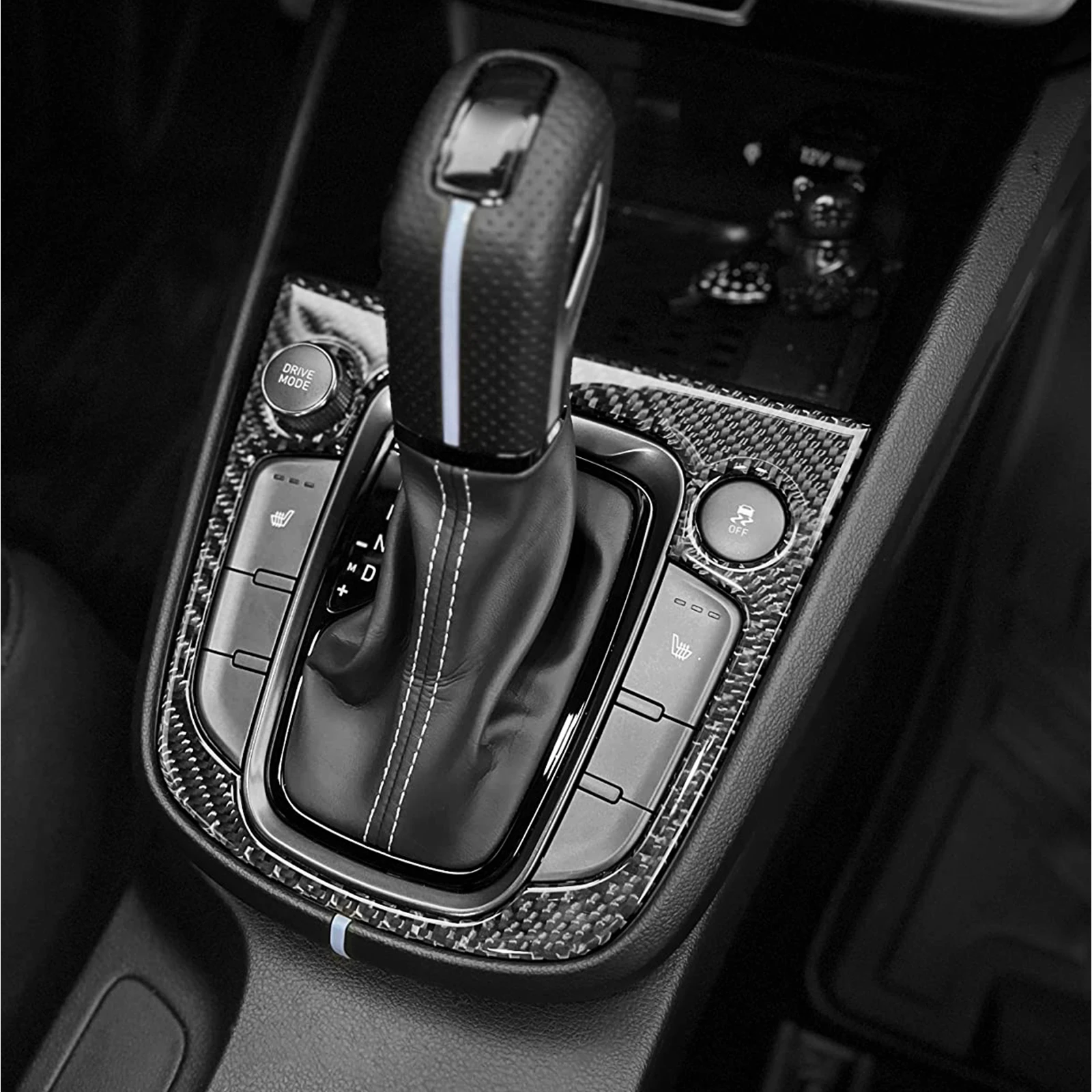 

Мягкая наклейка на центральную панель переключения передач из углеродного волокна для Hyundai Kona N 2022 2023.