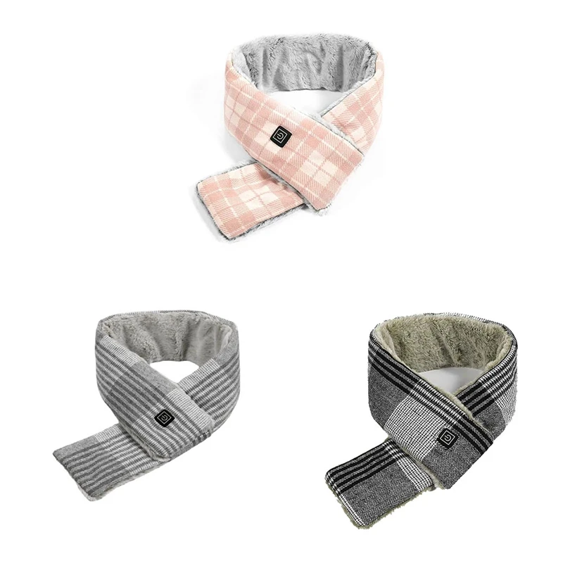 Top!-Heated Scarf With 3 Heating Levels, Rechargeable USB Heated Scarf Warm Winter Scarf For Men Women