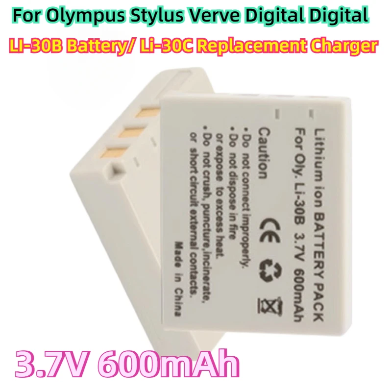 

For Olympus Stylus Verve Digital Digital S Μ-Mini Μ-Mini S Cameras LI-30B Battery/ Li-30C Replacement Charger