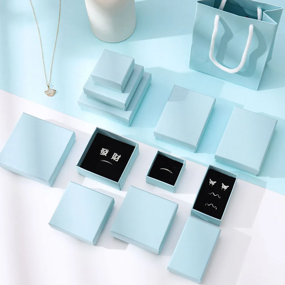 12-Pack White Paper Jewelry Gift Boxes