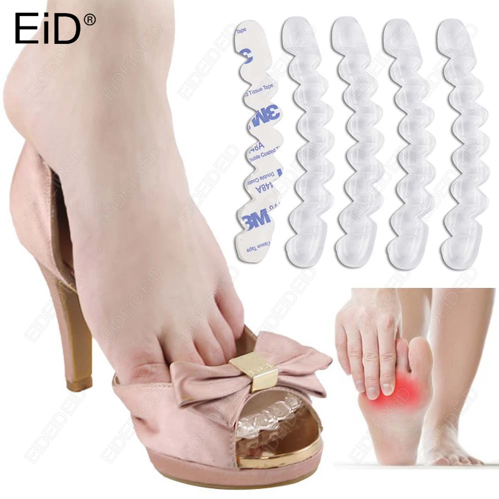 Rutschfeste Silikon-Einlegesohlen für Damen, transparente, selbstklebende Vorfuß-Gel-Pads, reduzieren Reibungsschmerzen für High-Heels-Sandalen