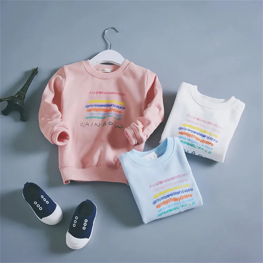 2-9T Cotton Children's Clothing Long Sleeve T-shirts Print Baby Boy Girl Tops Casual Kids T-shirt Autumn Spring Tee Kids