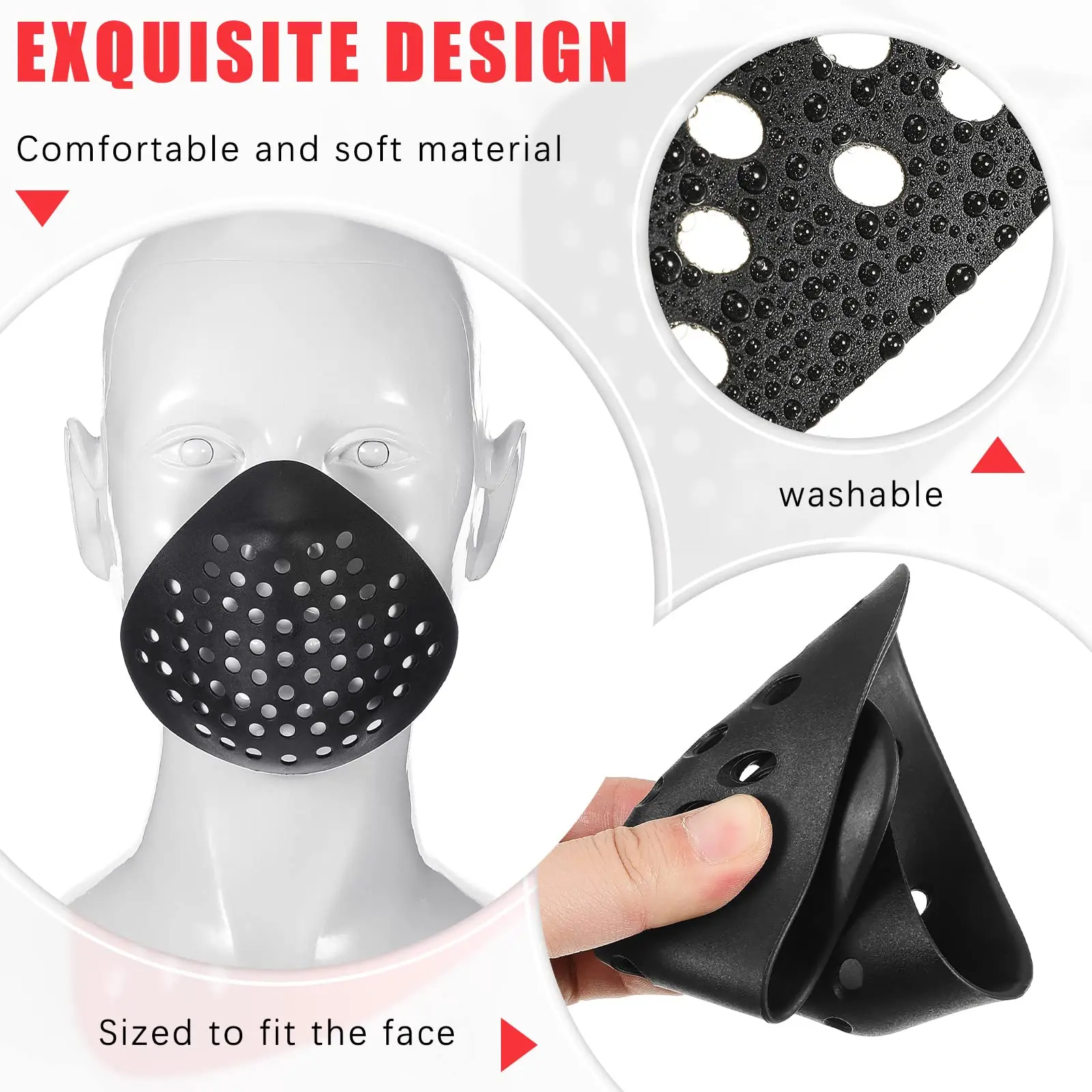 3D Balaclava Mask Inner Support Holder Frame Silicone Face Comfortable Lower Half Face Protective Mask for Airsoft Paintball Gun
