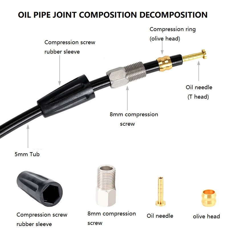 MTB Bicycle olive head Mountain Bike oil needle BH90/BH59/SRAM/MAGURA /TEKTRO tubing cut-off oil brake with compatible Shimano