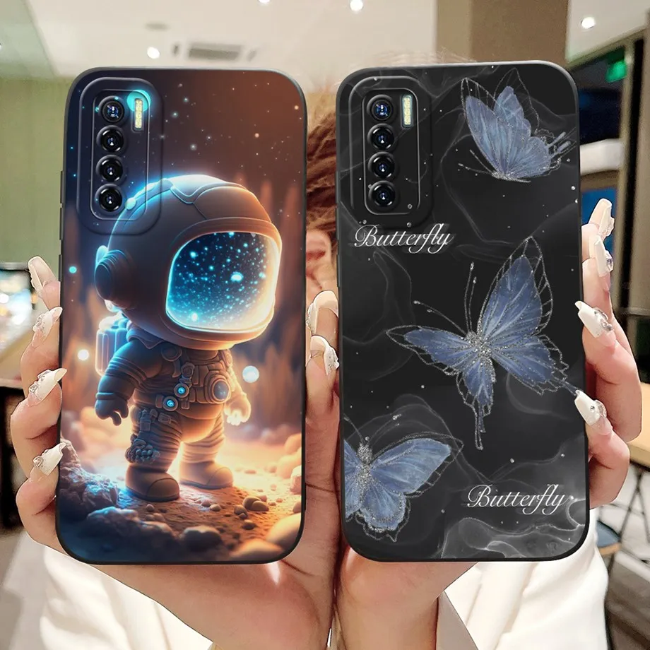 For Tecno Camon 17 17P 17 Pro Case Soft Silicone Capa Goothic Style Cartoon Panda Flower Back Cover For CG6 CG6j CG8 CG8h CG7