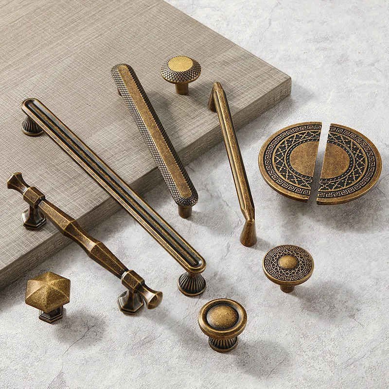 Nuove maniglie e maniglie per mobili antichi per mobili da cucina, armadio, cassetto, vetrine vintage a mezzo anello, pomello per porta del fienile
