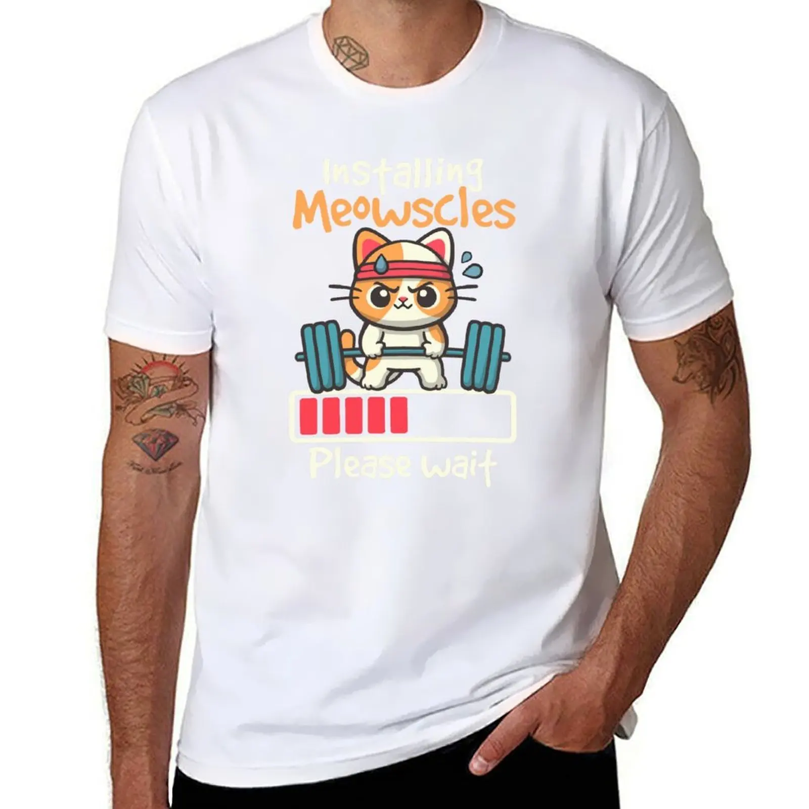 

Installing meowscles T-Shirt man graphic t shirt t shirts for man pack cotton T-Shirt